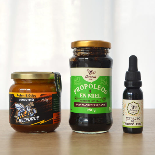 Kit Defensas - Polen Biótico + Propóleo en miel + Extracto de Propóleo