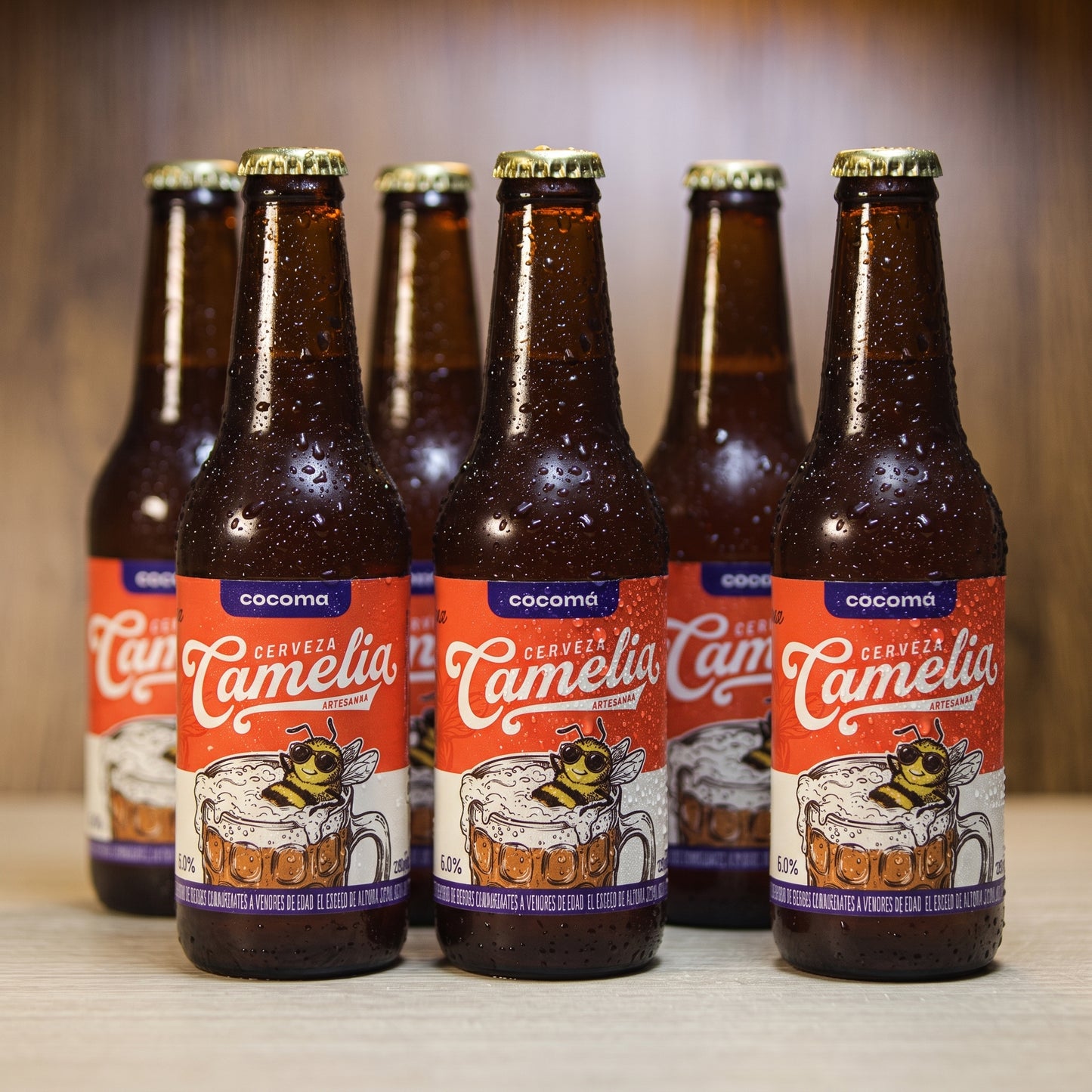 Six Pack Cerveza Camelia Trigo & Miel x330ml (vidrio)